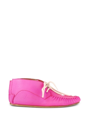 Loewe Pre-Owned 2022 lace-up leather moccasins - Pink