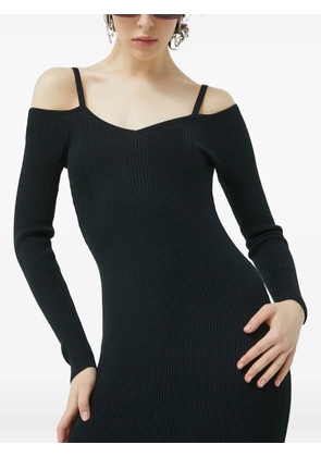Abercrombie & Fitch off-shoulder V-neck midi dress - Black