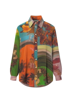 Anntian printed long-sleeve shirt - Orange