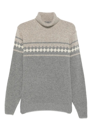 Ferrante patterned roll-neck sweater - Grey