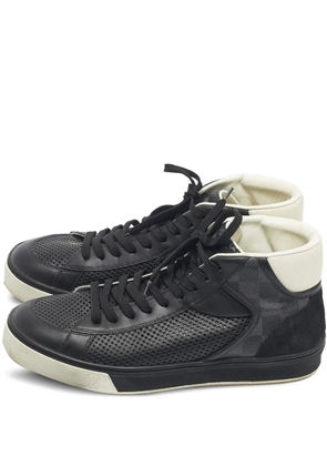 Louis Vuitton Pre-Owned perforated high-top sneakers - Black