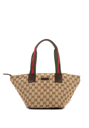 Gucci Pre-Owned beige logo-plaque tote bag - Neutrals