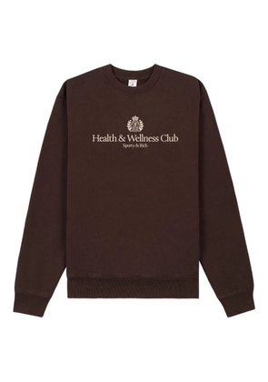 Sporty & Rich H&W Crest crew-neck logo sweatshirt - Brown