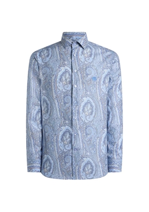 ETRO floral paisley cotton shirt - Blue