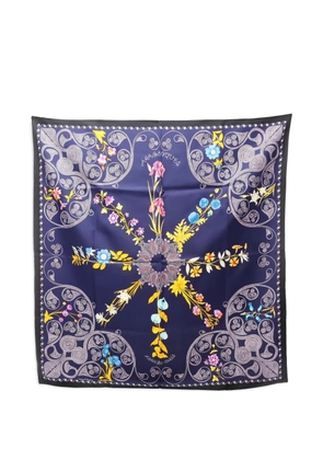Hermès Pre-Owned 2000s floral silk scarf - Blue