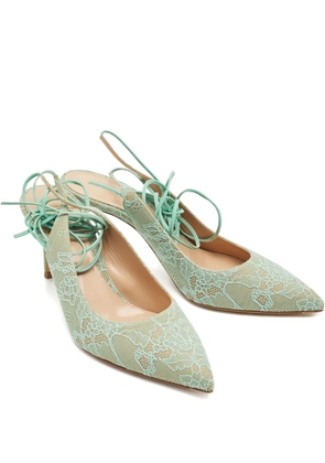 Gianvito Rossi Irene lace ankle-tie pumps - Green