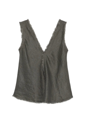 P.A.R.O.S.H. frayed V-neck blouse - Grey