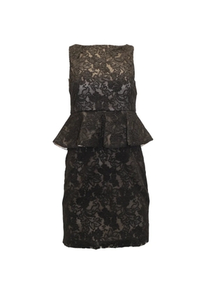 alice + olivia Josephine lace peplum mini dress - Black