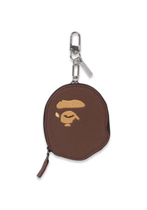 A BATHING APE® embroidered clip wallet - Brown