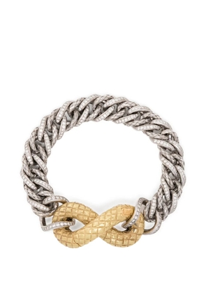 Bottega Veneta Pre-Owned 18kt white & yellow gold torcello-link diamond bracelet - Silver