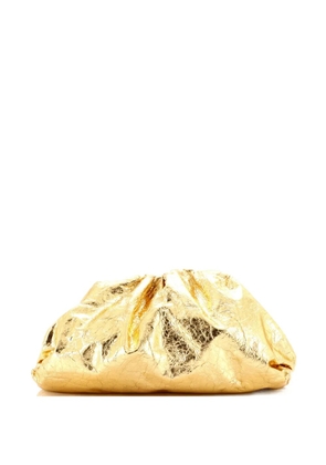 Bottega Veneta Pre-Owned The Pouch Crinkled Metallic Leather clutch bag - Gold