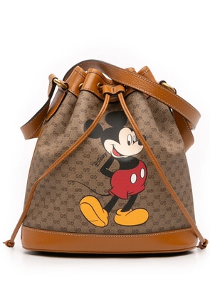 Gucci Pre-Owned 2016-2025 Micro GG Supreme Mickey Mouse bucket bag - Brown