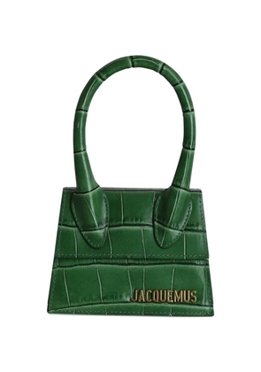 Jacquemus Pre-Owned mini logo-lettering leather tote bag - Green