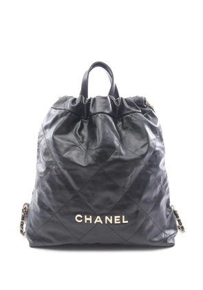 CHANEL Pre-Owned 2021-2026 Large Quilted Calfskin 22 backpack - Black