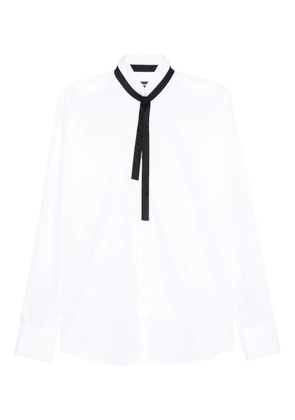 Karl Lagerfeld neck-tie cotton shirt - White