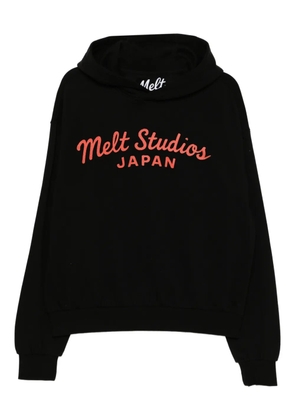 Melt logo-printed hoodie - Black