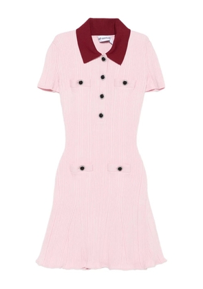 Self-Portrait embellished ribbed mini dress - Pink