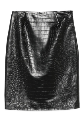 Giambattista Valli crocodile-effect skirt - Black