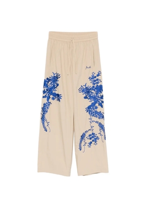 P.A.R.O.S.H. floral-embroidered trousers - Neutrals