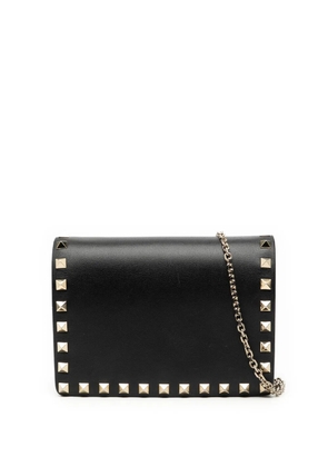 Valentino Garavani Pre-Owned 2000-2025 Leather Rockstud Chain Pouch crossbody bag - Black
