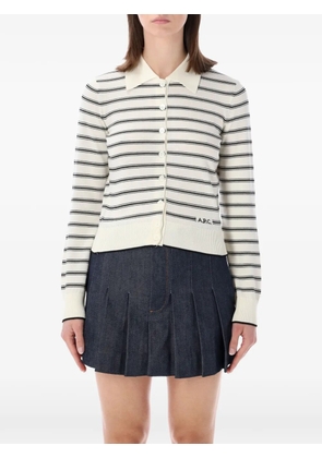 A.P.C. striped-pattern cardigan - White