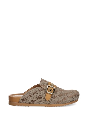 GUESS USA Galavanta 4G monogram buckle mules - Neutrals