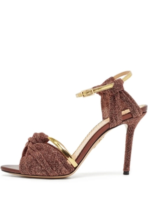 Charlotte Olympia pre-owned 100mm twisted lurex sandals - Brown