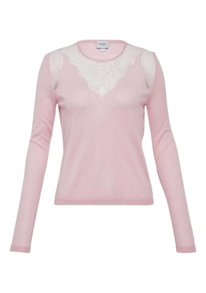 Giambattista Valli lace-trim sweater - Pink