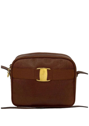 Ferragamo Pre-Owned 1990-2010 Lizard Embossed Leather Vara crossbody bag - Brown