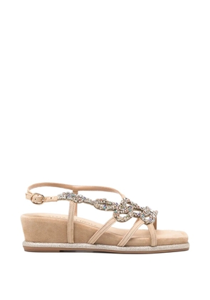 ALMA EN PENA embellished wedge-heel sandals - Neutrals