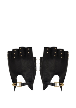 Maison Close studded leather mittens - Black