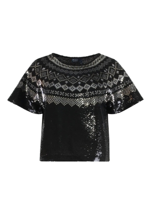 Polo Ralph Lauren sequinned short-sleeve T-shirt - Black