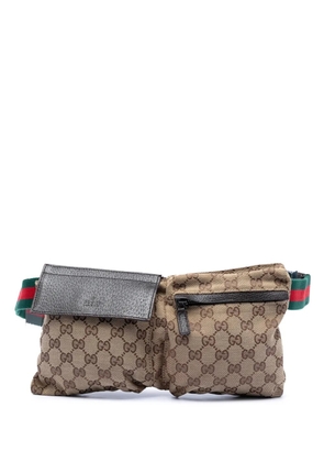 Gucci Pre-Owned 2016-2025 GG Canvas Web Double Pocket belt bag - Brown