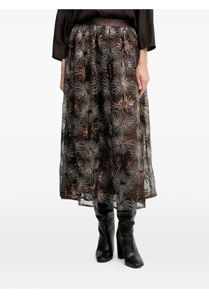 OUI sequin floral maxi skirt - Black