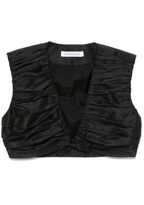 Viktor & Rolf pleated cropped top - Black