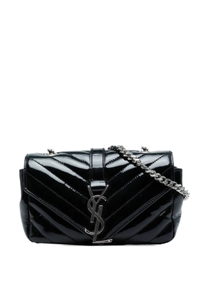 Saint Laurent Pre-Owned 2015 Baby Patent Chevron Classic Monogram Chain Bag crossbody bag - Black