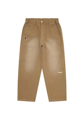 AAPE BY *A BATHING APE® logo-patch trousers - Neutrals