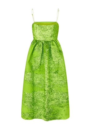 Stine Goya strap jacquard volume dress - Green