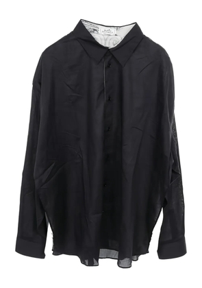 Hermès Pre-Owned layered cotton-silk shirt - Black