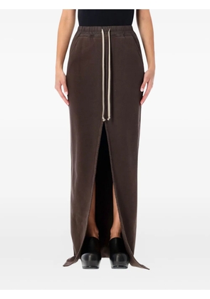 Rick Owens DRKSHDW Phleg Pillar drawstring slit skirt - Brown