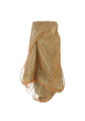 Rick Owens Vintage gathered strapless midi dress - Orange