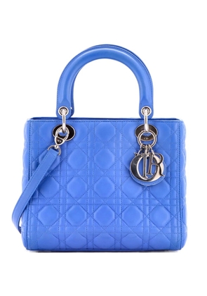 Christian Dior Pre-Owned Lady Dior Bag Cannage Quilt Lambskin Medium satchel - Blue