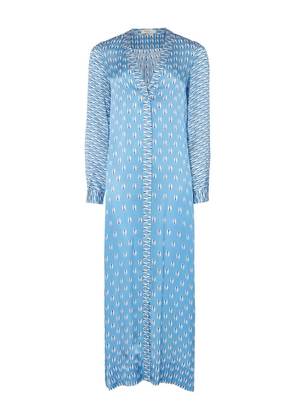 Temperley London Cowrie print silk coat - Blue
