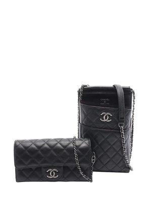 CHANEL Pre-Owned 2015-2016 Mini CC Quilted Lambskin Waiter Clutch Bag crossbody bag - Black
