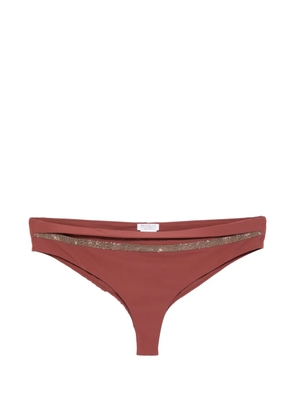 Brunello Cucinelli cocoa embellished bikini bottoms - Brown