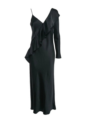 DVF Diane von Furstenberg satin ruffled dress - Black