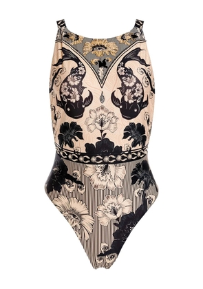 Agua Bendita floral-print swimsuit - White