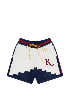 RHUDE intarsia knitted shorts - White