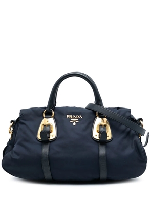 Prada Pre-Owned 2000-2025 Soft Calf Trimmed Tessuto satchel - Blue