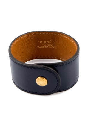 Hermès Pre-Owned 1998 Medor stud leather bracelet - Blue